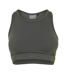 Womens/ladies Core Racerback Sports Bra Khaki USA Pro-1