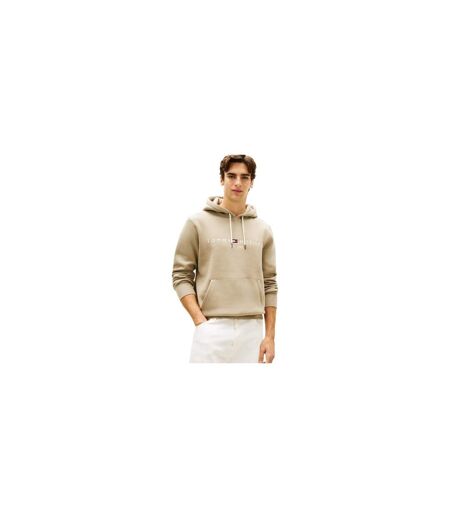 Mens Logo Hoodie Beige Tommy Hilfiger