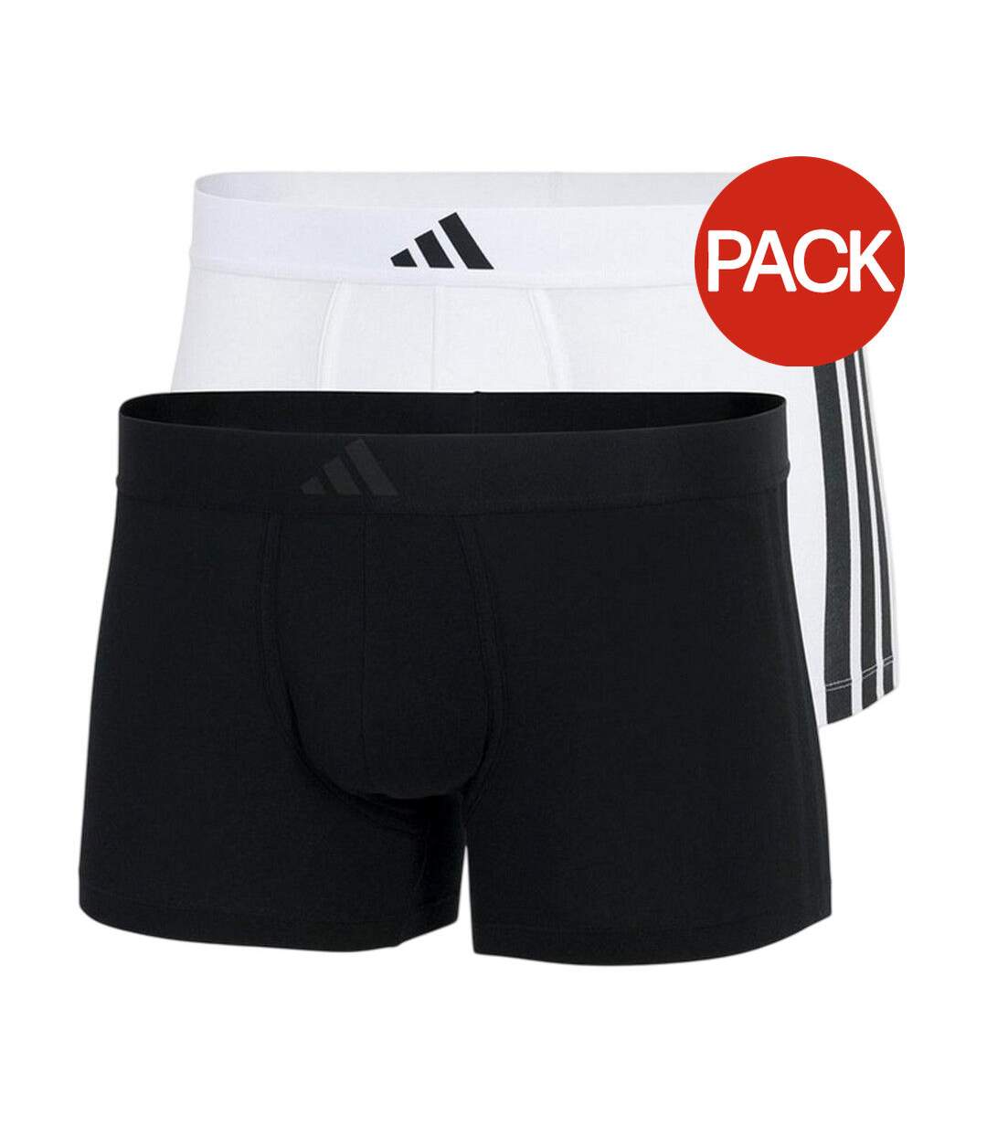 Lot De 2  Boxers Motif/style À Rayures Homme Noir Blanc Adidas-2