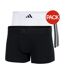 Lot De 2  Boxers Motif/style À Rayures Homme Noir Blanc Adidas-2