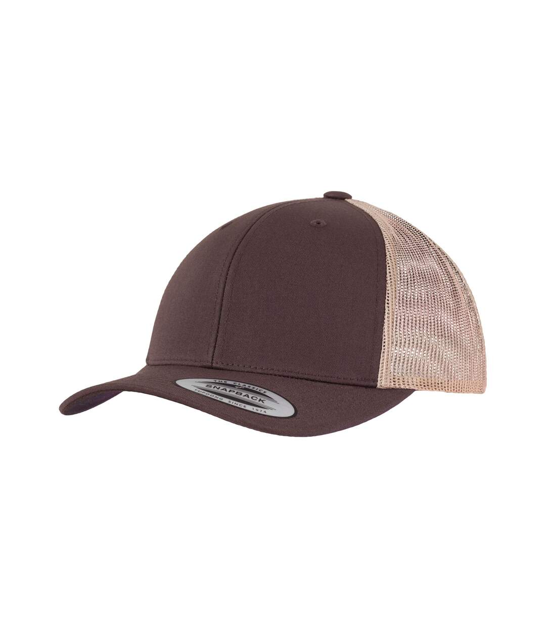 Casquette Trucker Motif/style Rétro Marron Kaki Flexfit-3