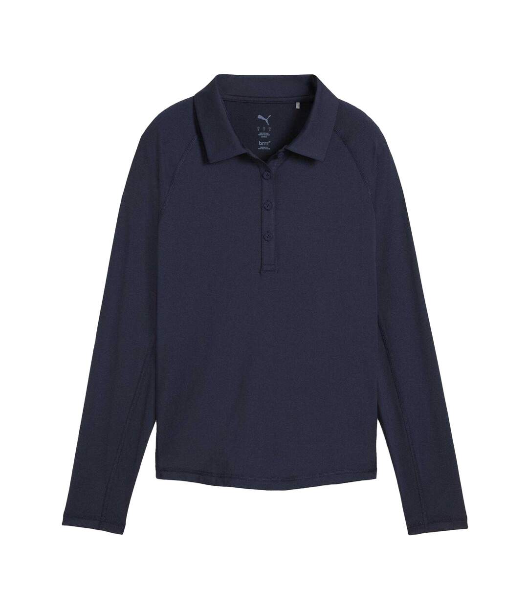 Womens/ladies Elasticated Cuff Tailored Raglan Long-sleeved Polo Shirt Navy Blazer Puma-1