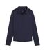 Womens/ladies Elasticated Cuff Tailored Raglan Long-sleeved Polo Shirt Navy Blazer Puma-1