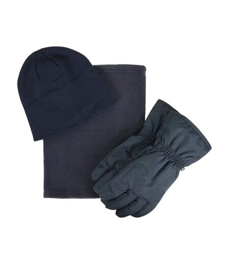 Mens Hat Gloves And Scarf Set L Navy Mountain Warehouse