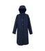Womens/ladies reinna long length waterproof jacket navy Regatta-1