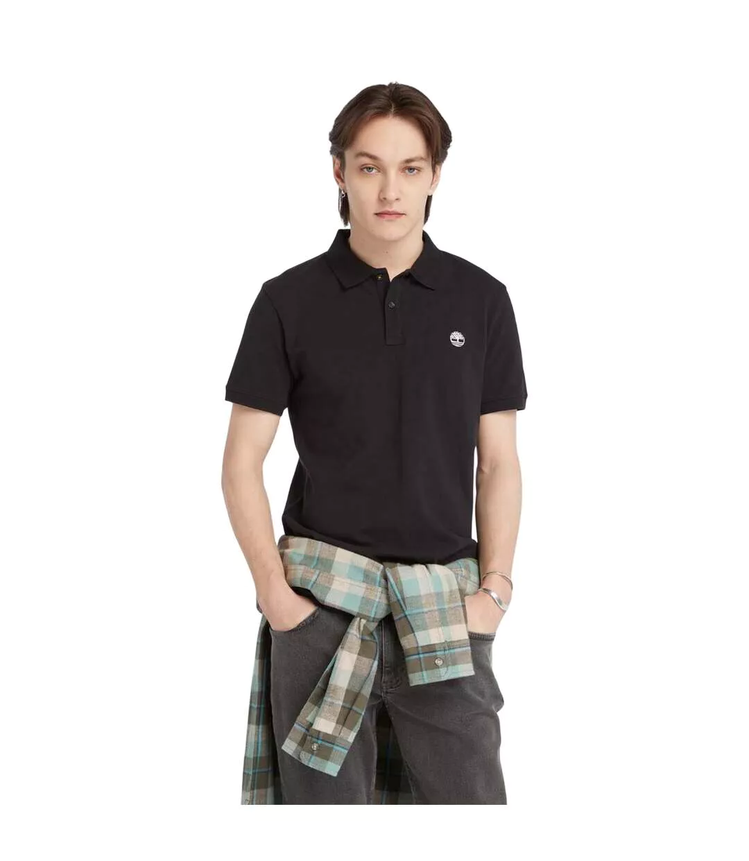 Polo Manches Courtes Style Logo Oyster River Homme Noir Timberland-1