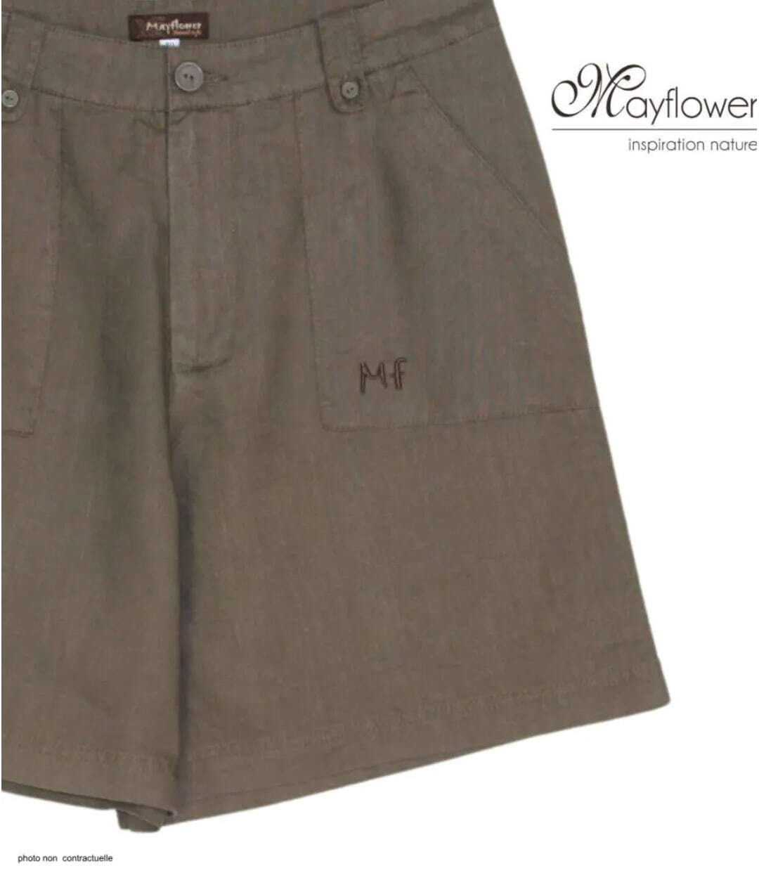Short MAYFLOWER SE1176A avocat en lin : la fraîcheur naturelle et élégante de l'été-4