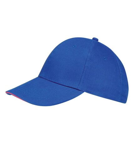 SOLS Unisex Buffalo 6 Panel Baseball Cap (Royal Blue/Neon Coral)