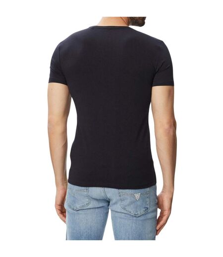 Mens Cotton Extra-slim T-shirt Navy Blue Guess