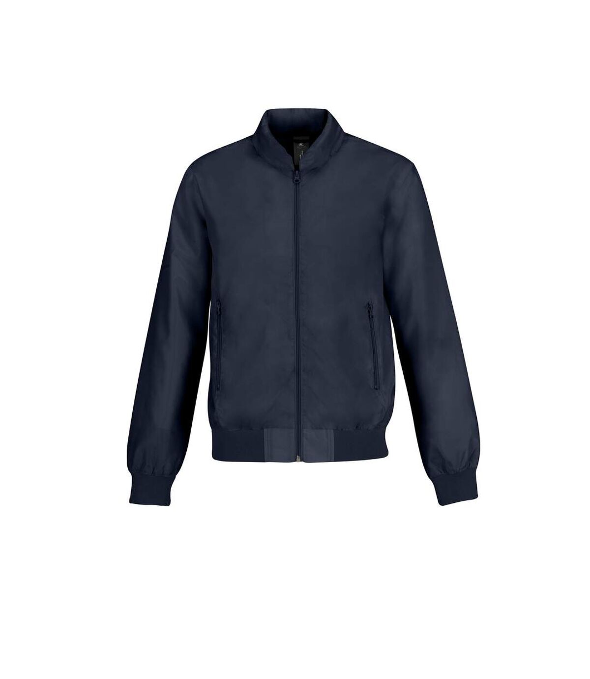 B&C Mens Trooper Lightweight Hooded Bomber Jacket (Navy/ Neon Green)