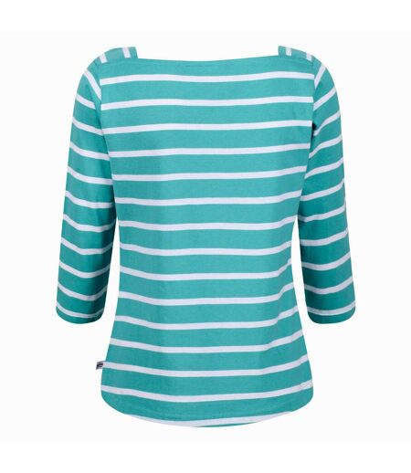 Regatta Womens/Ladies Polexia Stripe T-Shirt (Turquoise/White) - UTRG6921
