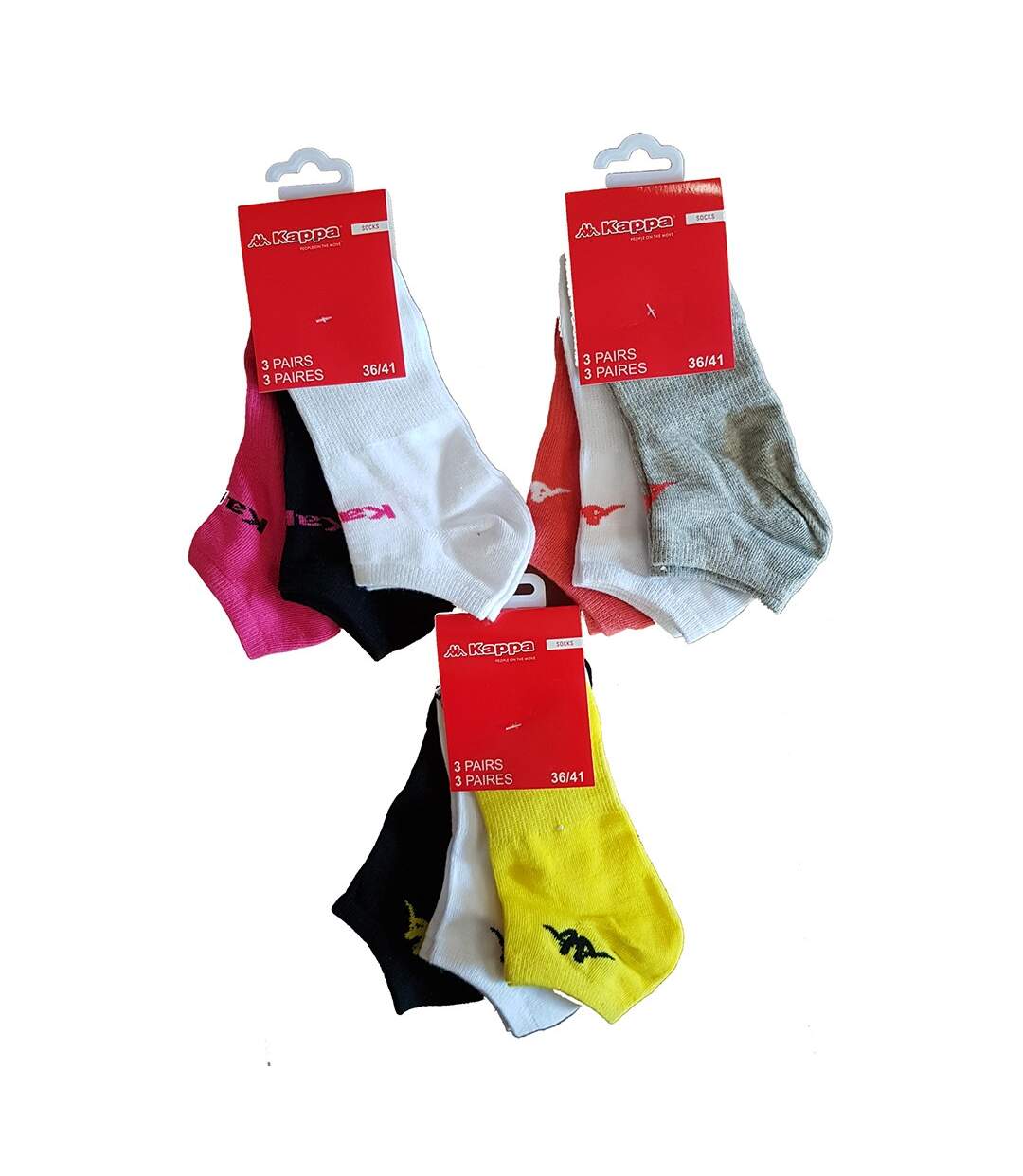 Chaussettes Femme KAPPA Socquettes Tiges courtes Pack de 9 Paires Unies Couleur-2