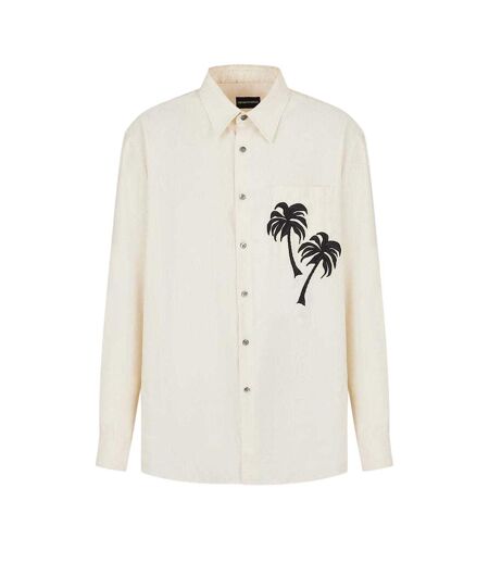 Mens Long-sleeved Shirt Cream Emporio Armani EA7