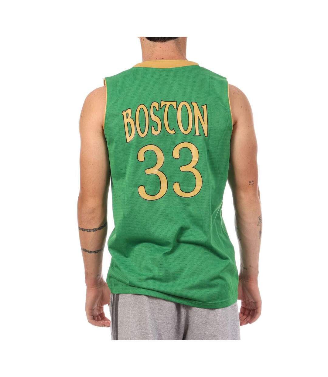 Maillot de basket vert homme sport zone tank boston 33-2
