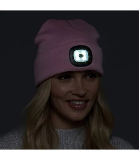 Ladies Led Beanie Hat | Knitted Rechargeable Beanie with Headlamp