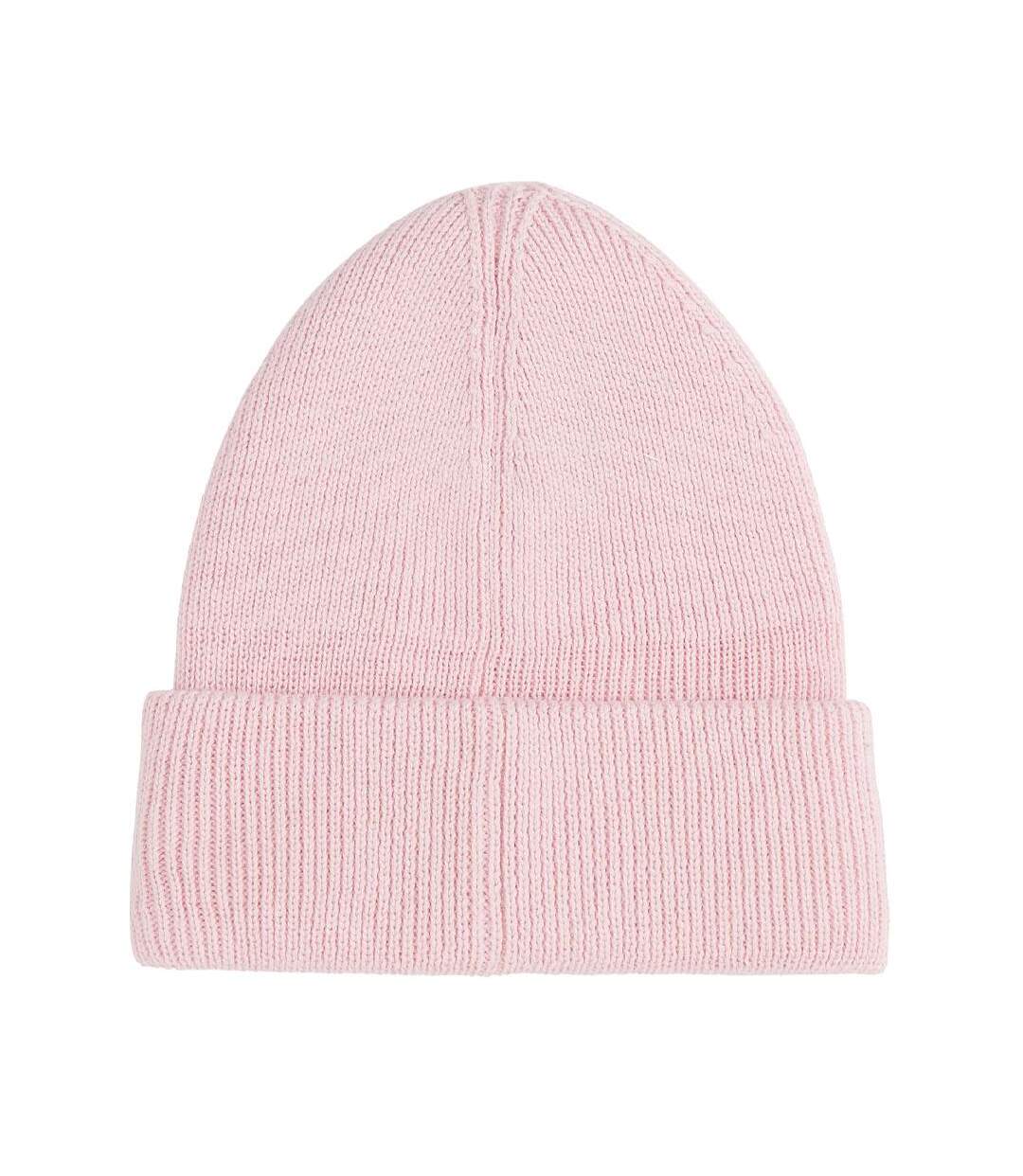 Bonnet rose clair femme tommy hilfiger linear beanie-2