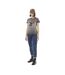 T-shirt femme uni flammé à col rond et print devant Fast Vondutch-4