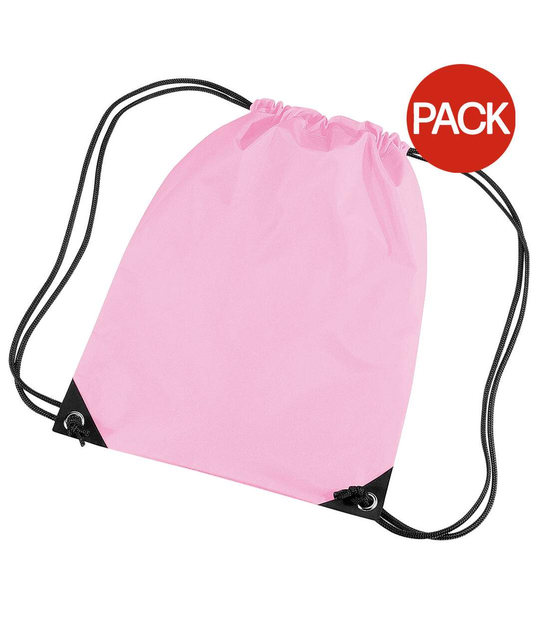 Bagbase Premium Gymsac Water Resistant Bag (11 Liters) (Pack of 2) (Classic Pink) (One Size) - UTBC4326-1