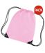 Bagbase Premium Gymsac Water Resistant Bag (11 Liters) (Pack of 2) (Classic Pink) (One Size) - UTBC4326-1