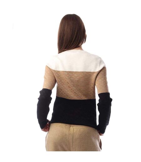 Sweat Motif/style Blocs De Couleurs Fireria Femme Crème Marron Clair Noir Boss