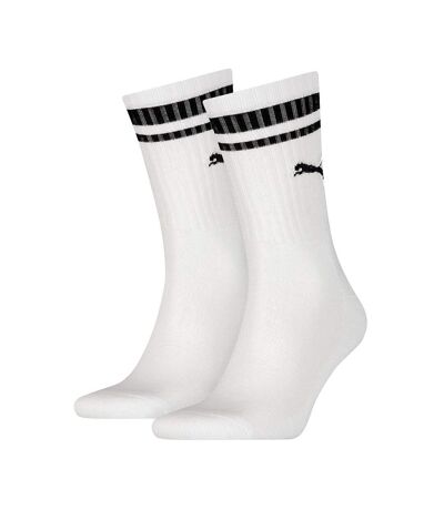 Puma Unisex Adult Heritage Stripe Crew Socks (Pack of 2) (White/Black) - UTRD1890
