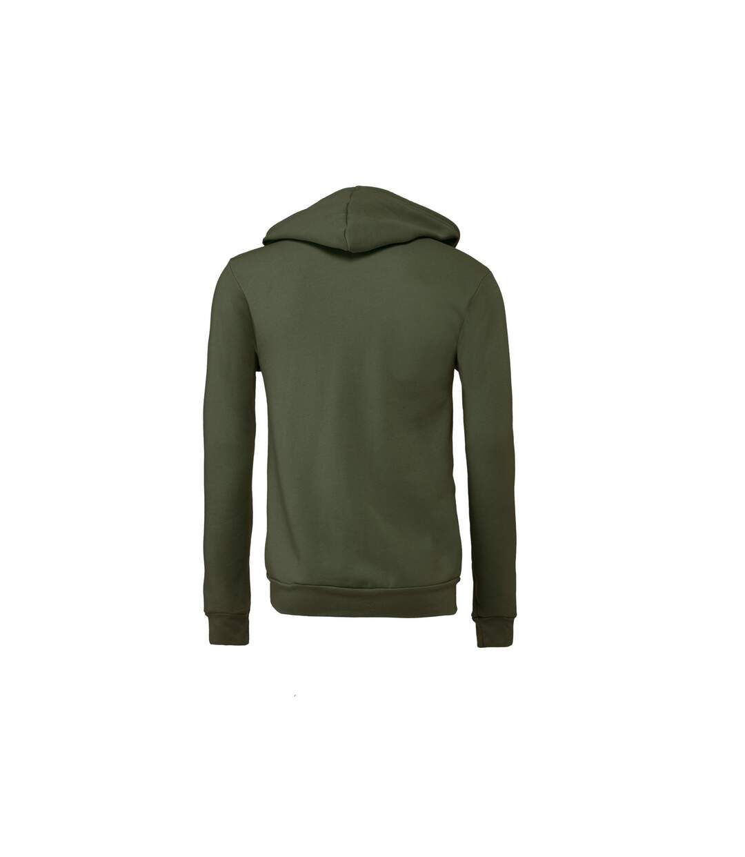 Unisex adult fleece full zip hoodie military green Bella + Canvas-2