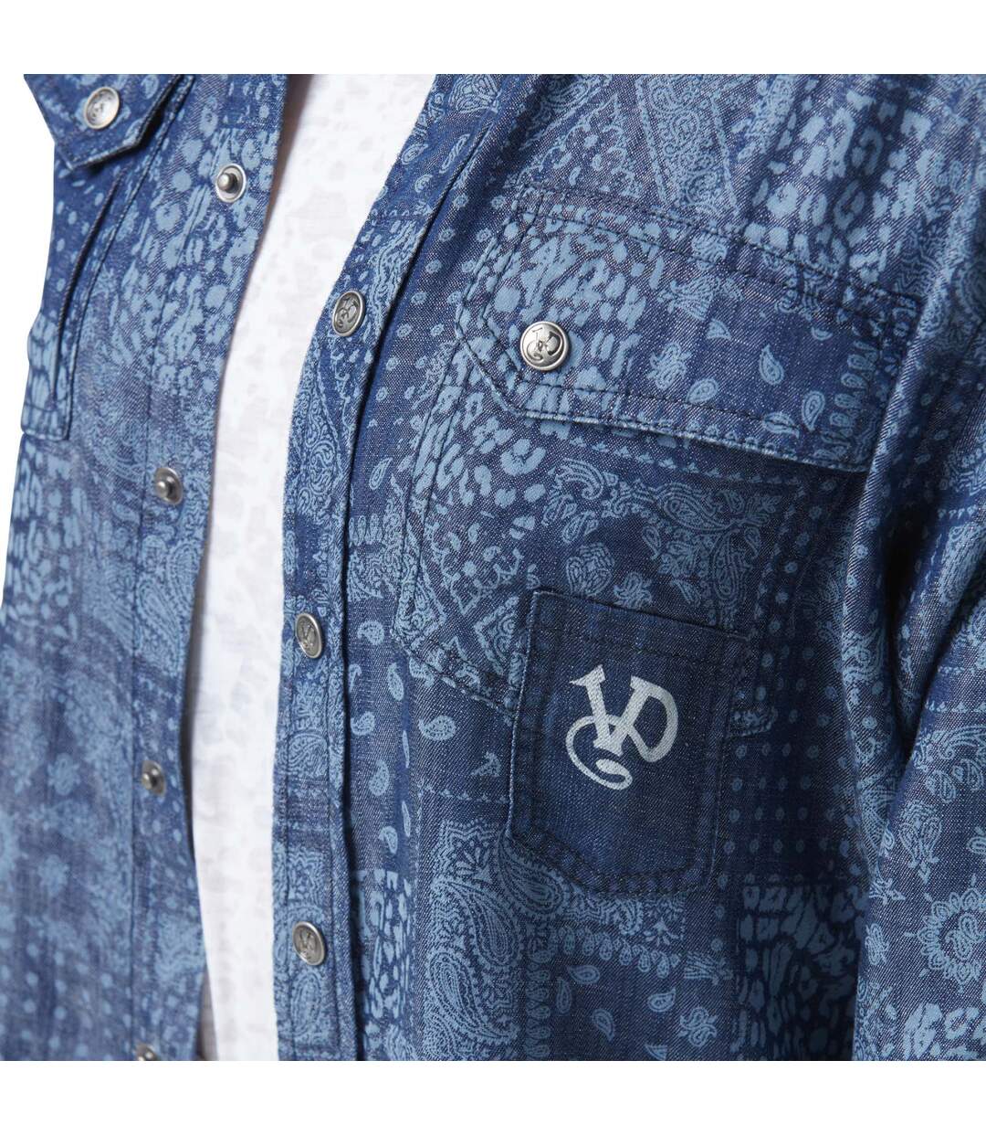 Chemise femme manches longues effet jean Paisley Vondutch-2