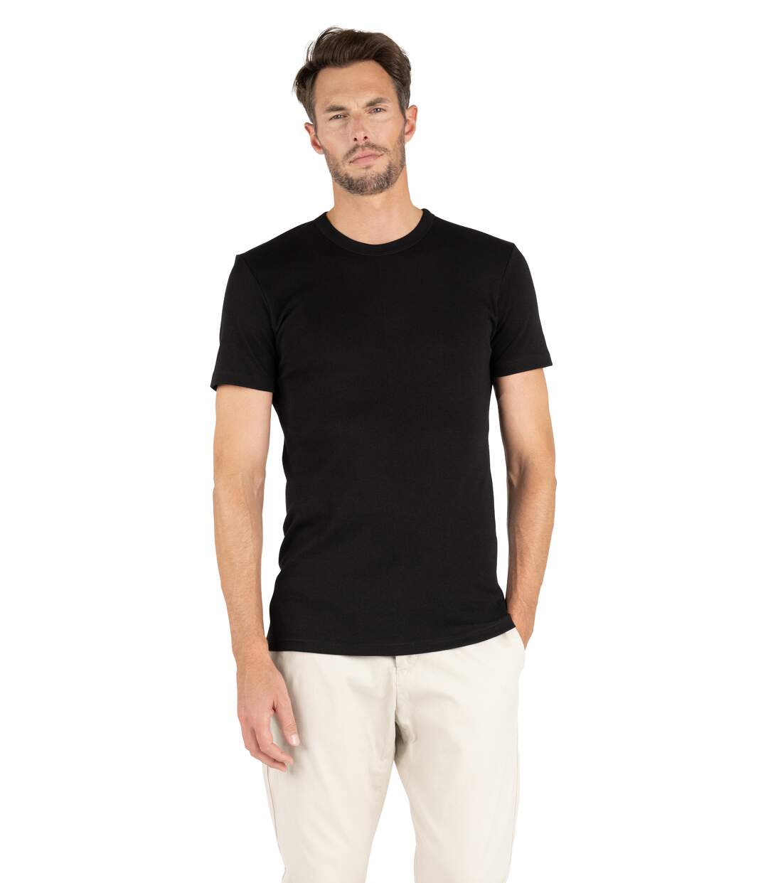 Tee-shirt col rond manches courtes homme Ligne Chaude Interlock Eminence-1