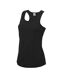 Just Cool Girlie Fit Sports Ladies Vest / Tank Top Jet Black AWDis-1