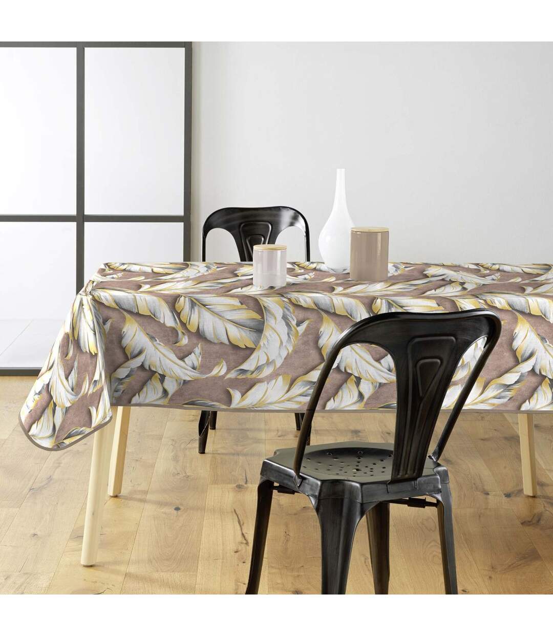 Nappe Toile Cirée Ebany 140x240cm Marron-4