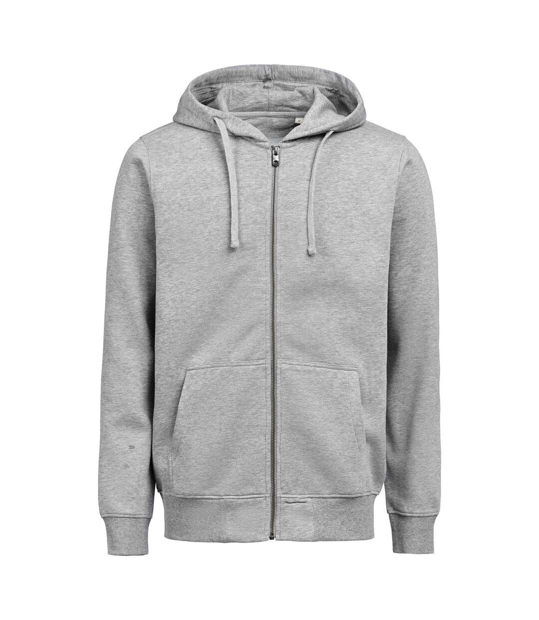 Unisex Adult Regular Full Zip Hoodie Grey Melange Untagged Movement-1
