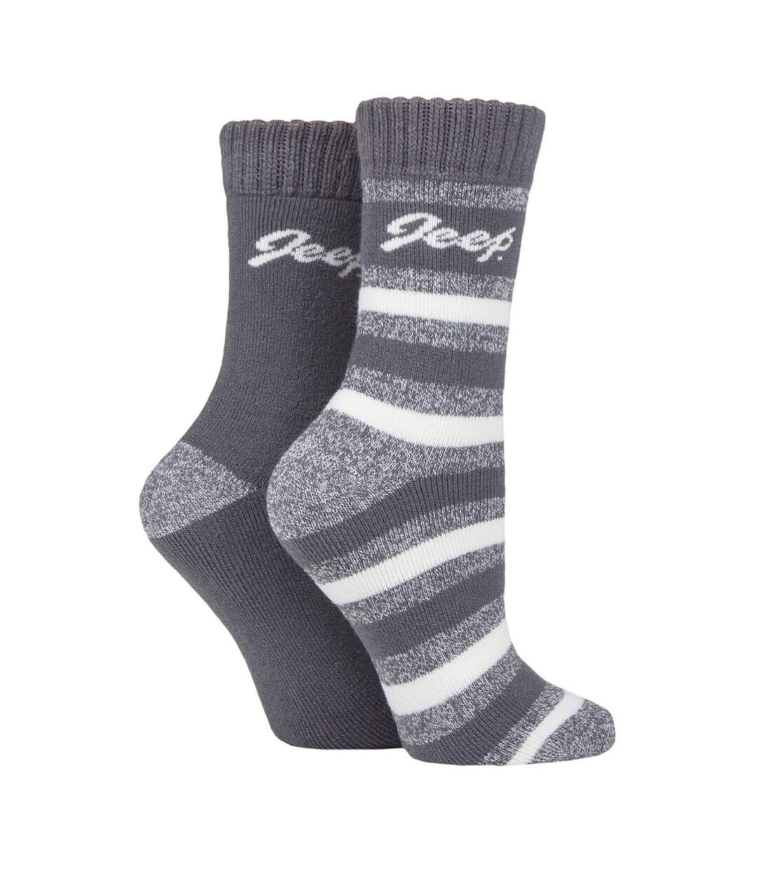 Breathable Cushioned Thermal Boot Socks - 2 Pack Striped Socks for Women-3