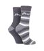 Breathable Cushioned Thermal Boot Socks - 2 Pack Striped Socks for Women-3