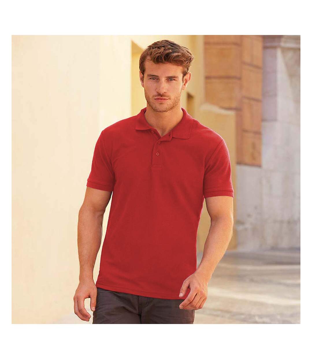 Polo homme rouge/bordeaux Fruit Of The Loom