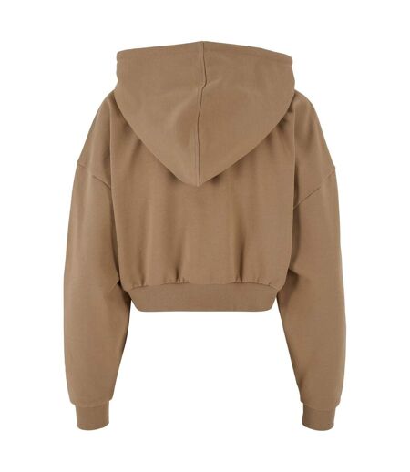 Sweat À Capuche Femme Beige Foncé Urban Classics