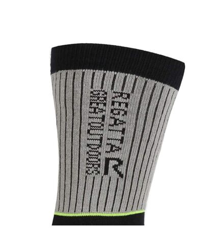 Regatta Mens Samaris 2 Season Socks (Pack of 2) (Dark Steel/Electric Lime) - UTRG5825