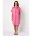 Robe chemise courte à rayures vives-1