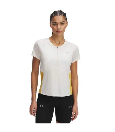 Haut Trail Run Femme Blanc Jaune Under Armour