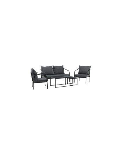 Salon de Jardin en Métal Sopot 146cm Noir