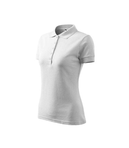 Womens/ladies Pique Polo Shirt White Adler