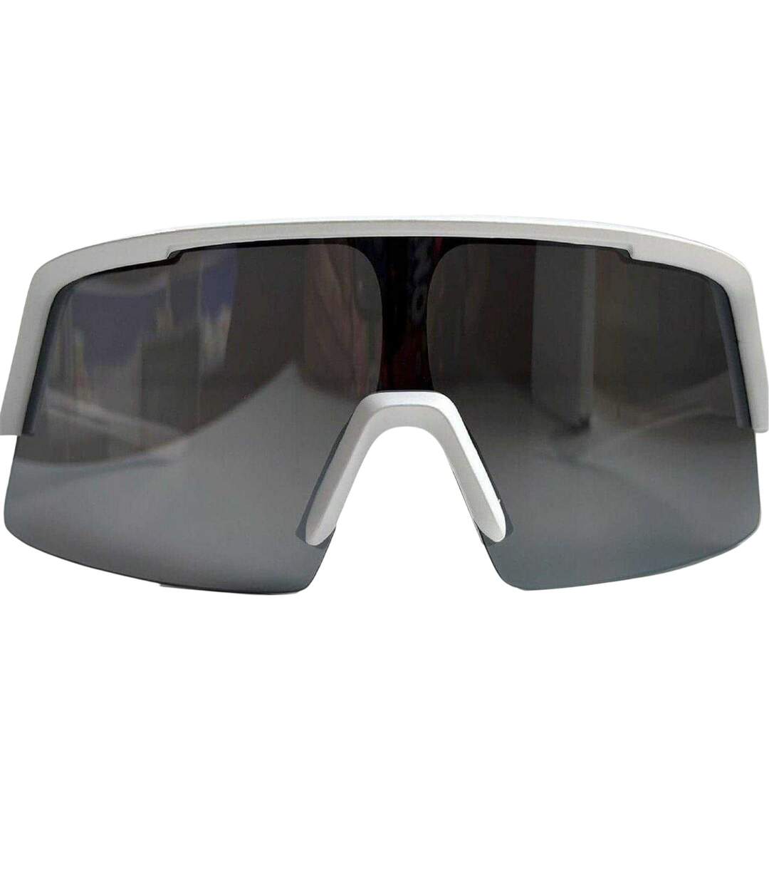 Unisex Adult Rectangular Sunglasses One Size White Black Pinnacle-2