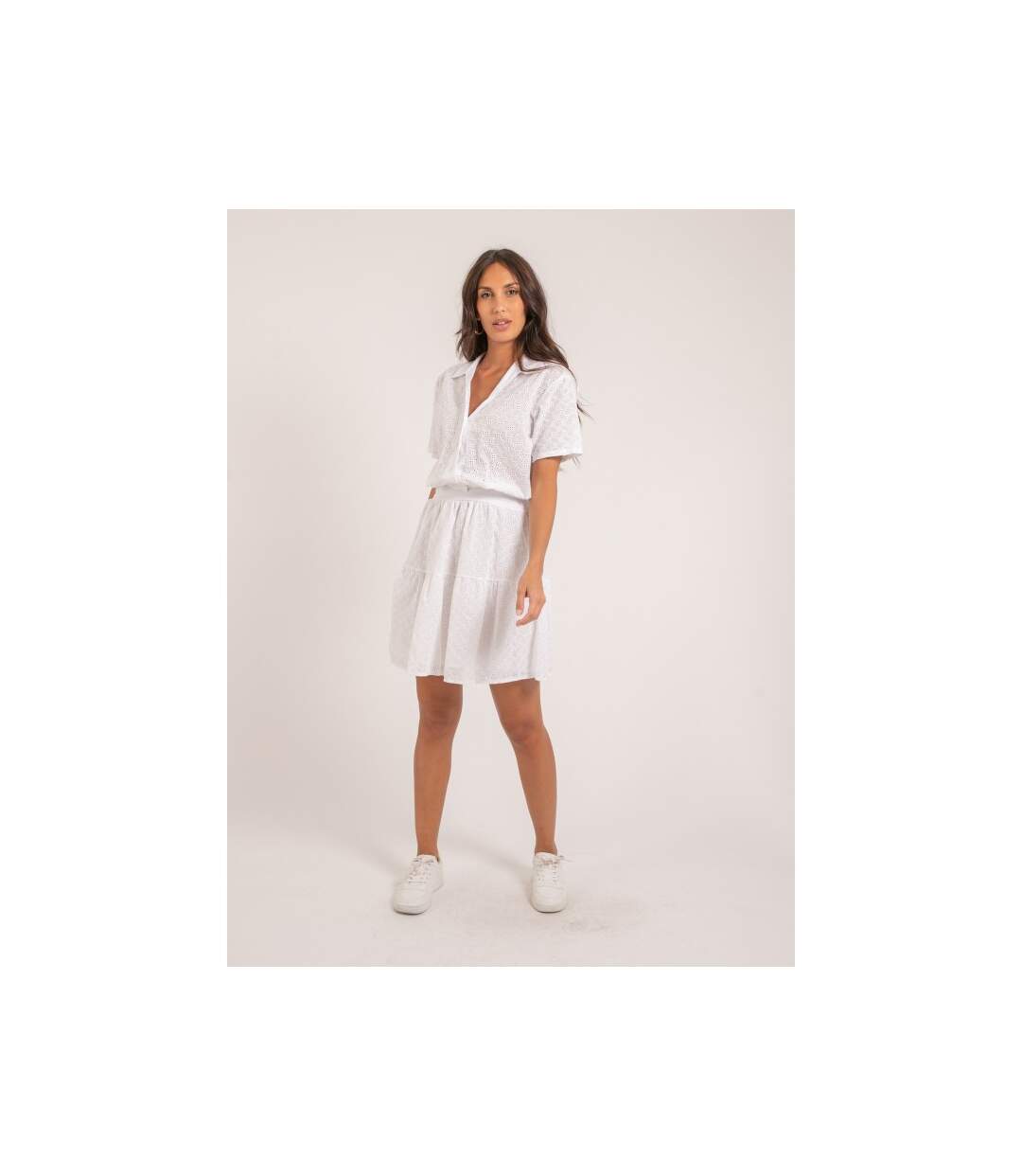 Jupe courte broderies anglaises XANNY - Dona X Lisa-4