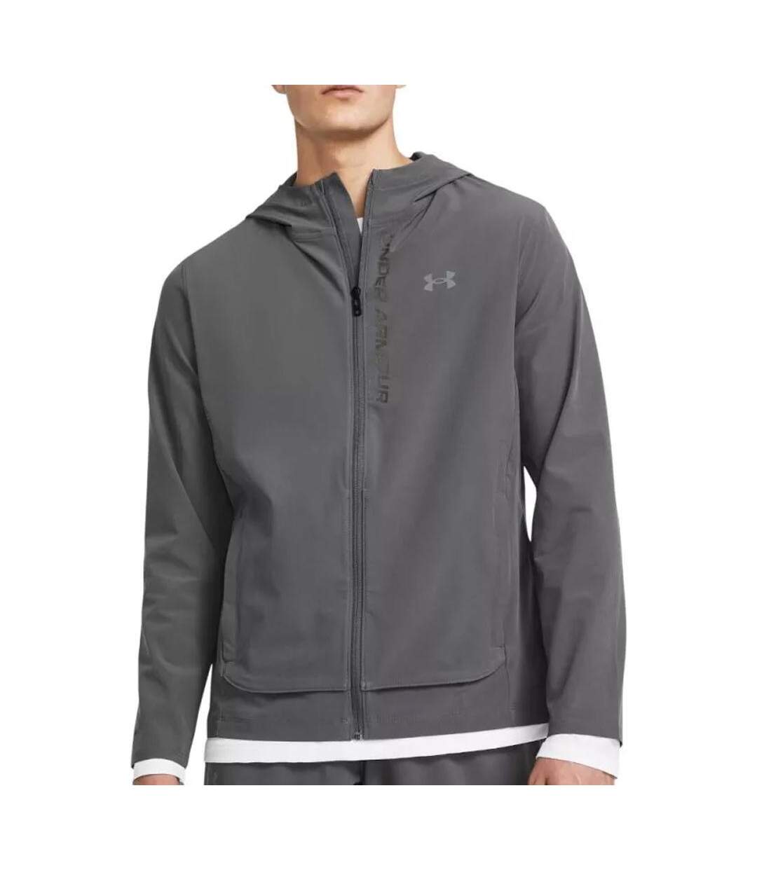Sweat zippé homme gris under armour outrun-1
