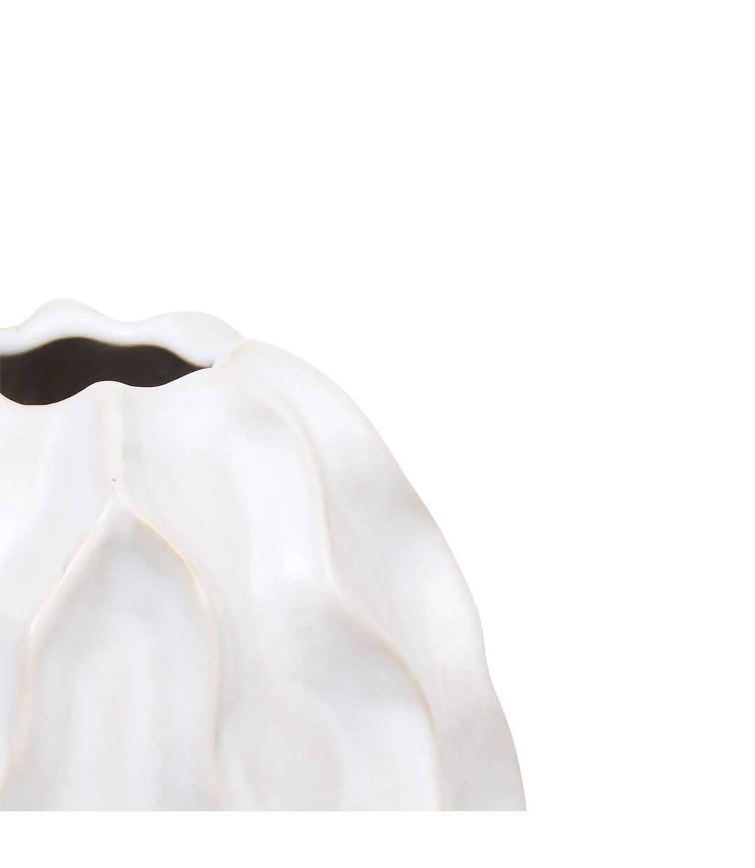 Vase Design en Céramique Sandri 17cm Blanc-2