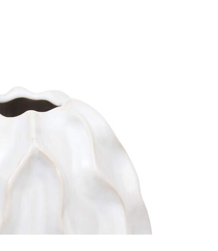 Vase Design en Céramique Sandri 17cm Blanc