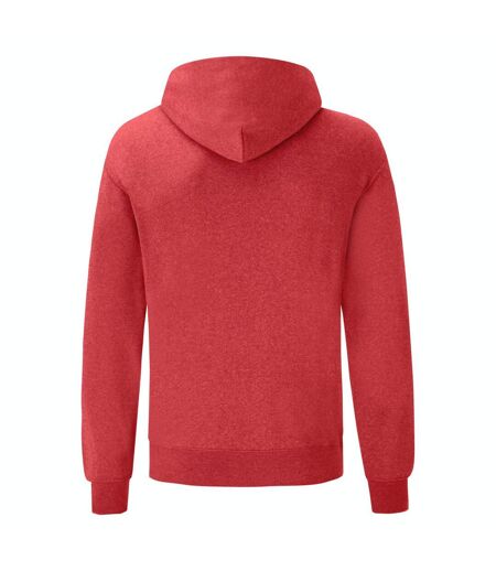 Sweat À Capuche Classic Homme Rouge Chiné Fruit Of The Loom