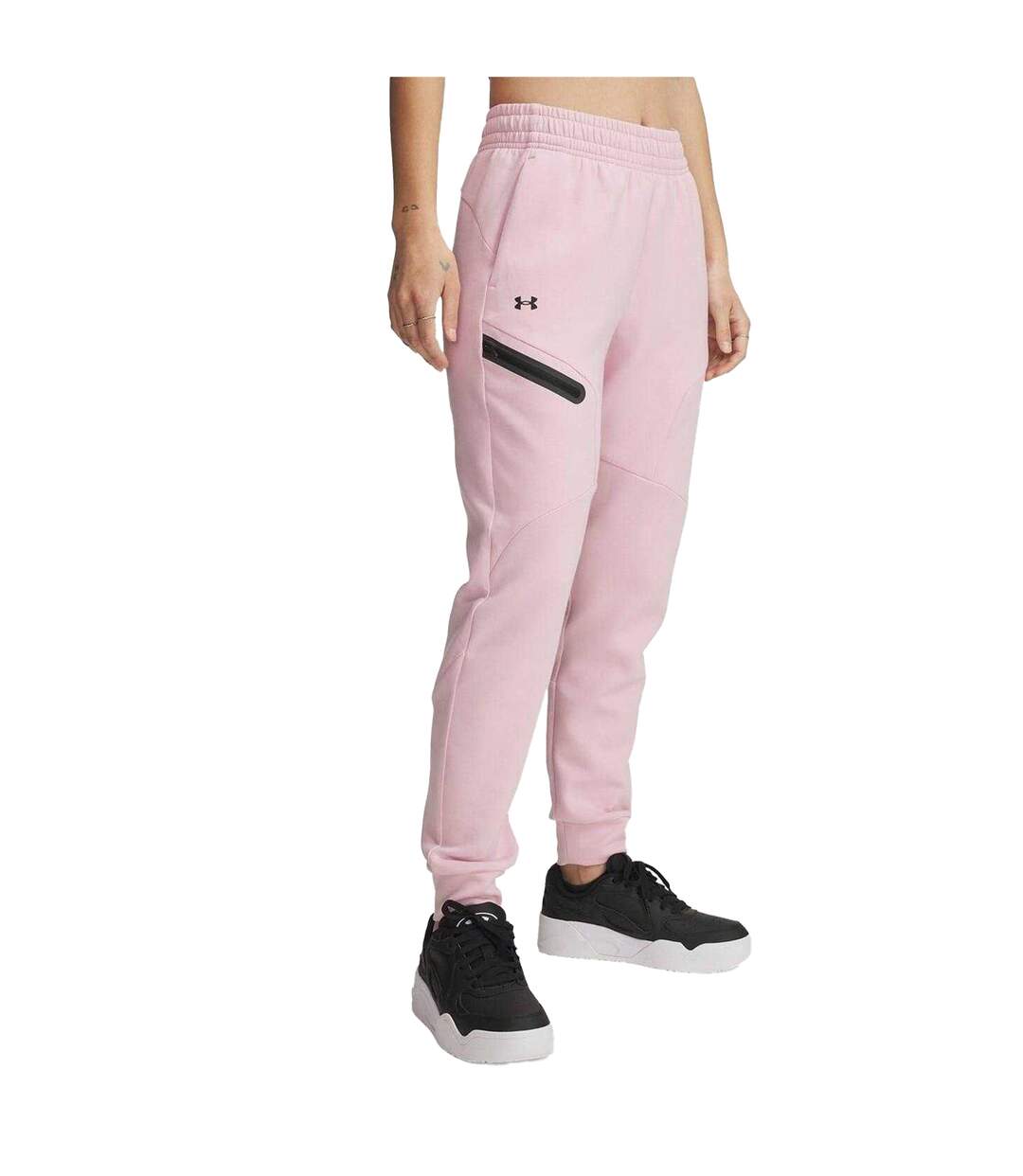 Womens/ladies Performance Fleece Athletic Joggers Pink Under Armour-2