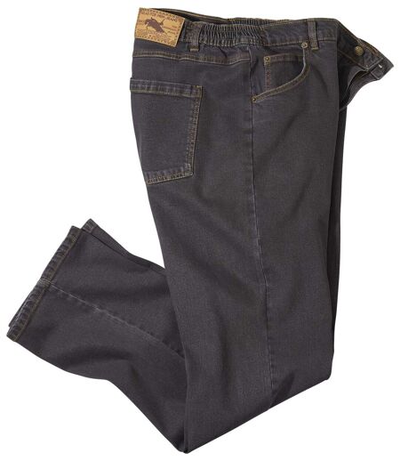Braune Regular-Jeans mit Stretch-Effekt