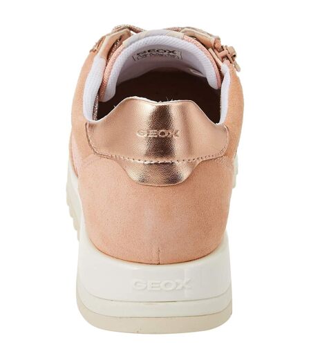 Geox Womens/Ladies Tabelya Leather Sneakers (Peach) - UTFS7849