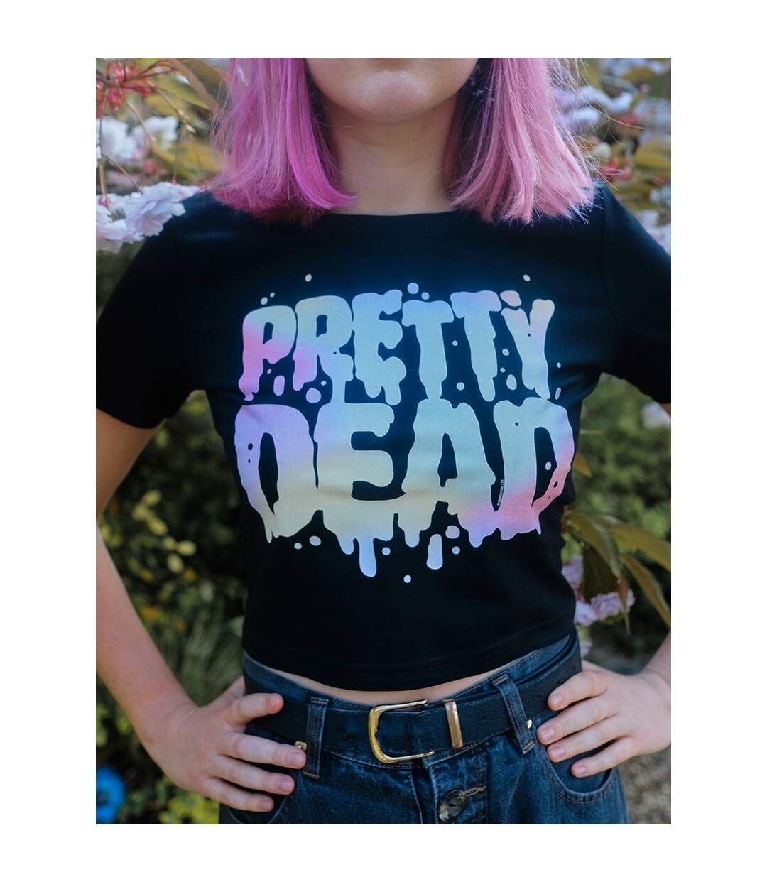 Grindstore Femmes/Ladies Pretty Dead Pastel Goth Crop Top (Noir) - UTGR2910-3